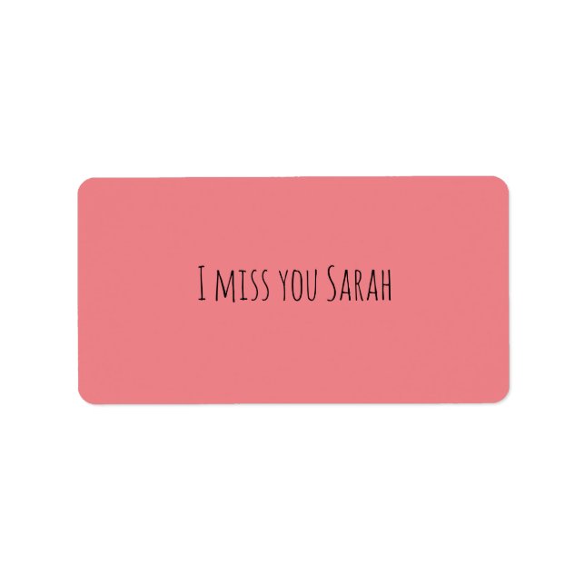 sinto sua falta de um adesivo simples e rosa (Frente)