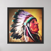 "Sioux Chief" arte original Impressão em Tela Esti