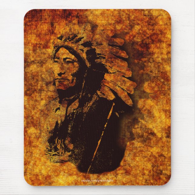 Sioux Chieftain Native American Gift Mousepad (Frente)