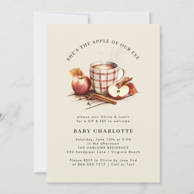 Sip & Consulte Convite para Chá de fraldas de Aqua (Frente)