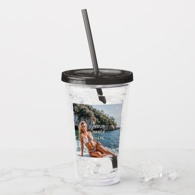 SIP! 🥤 Copo de Acrílico Personalizado com Design  (Gelo frontal)