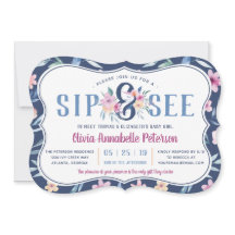 Sip Floral e Consulte Convite para Chá de fraldas