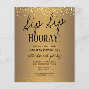 Sip Sip Hooray Elegante Dourado Invit.