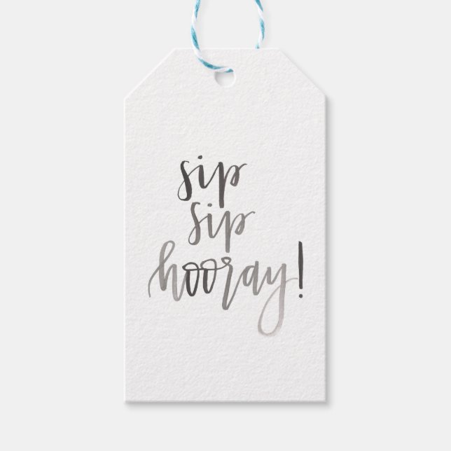 Sip Sip Hooray - Etiqueta de presentes (Frente)