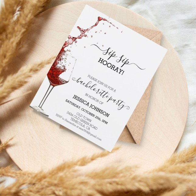 Sip Sip Hooray Festa de solteira Wine (Criador carregado)