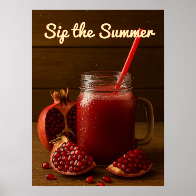 Sip the Summer - Pomegranate Juice Art Impressão (Frente)