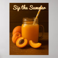 Sip the Summer - Poster de suco de damasco fresco