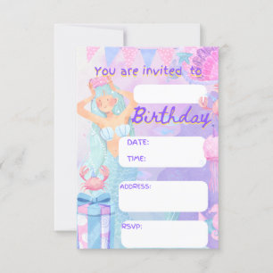 sirena, criada pela família, convite de festas de