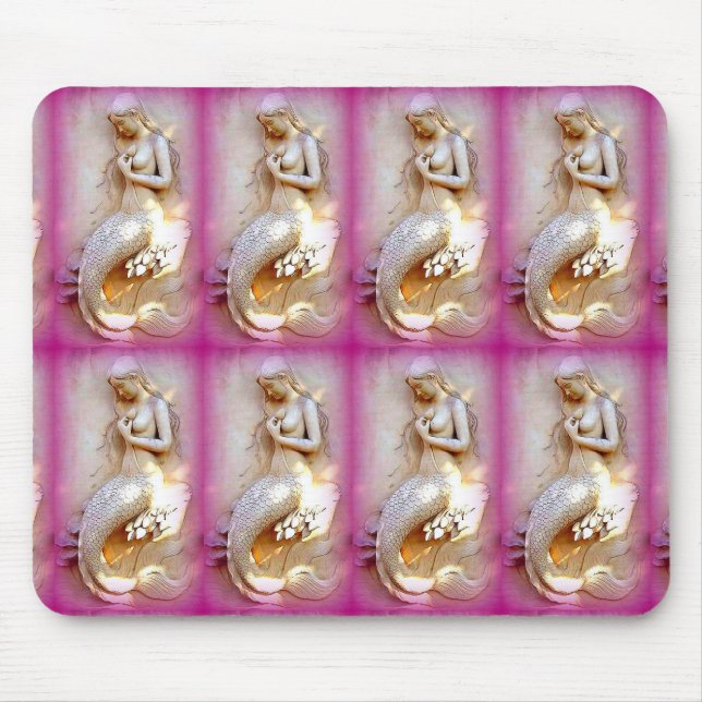 sirenas sentadas mousepad rosa (Frente)