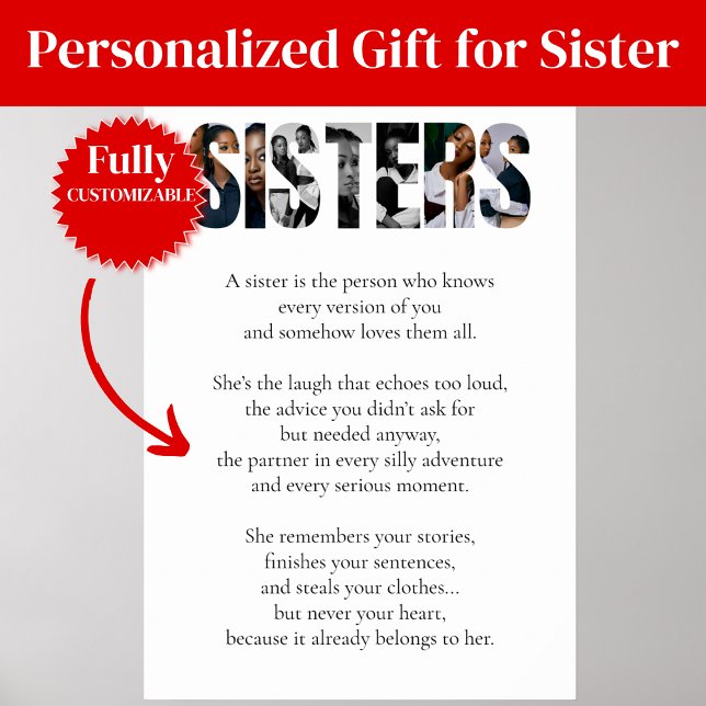 SISTERS Poem Poster – Heartfelt Gift for Sister (SISTERS Poem Poster – Heartfelt Gift for Sister)