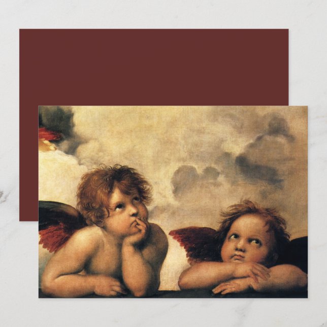 Sistine Madonna Angels por Raphael Sanzio (Frente/Verso)