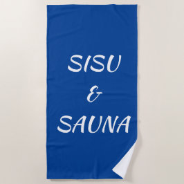 SISU e Sauna, toalha de praia finlandesa (azul)