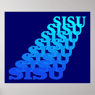 SISU ressoa em tons de POSTER azul de arte visual