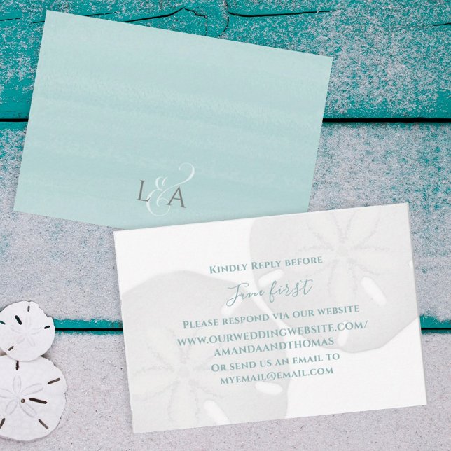 Site de Casamento Coastal Beach Sand Dollar RSVP (Criador carregado)