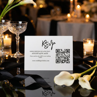 Site de Casamento Código QR Modern Script RSVP