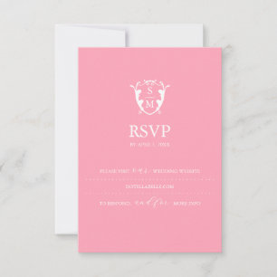 Site de Casamento de Cartão RSVP Rosa Monograma