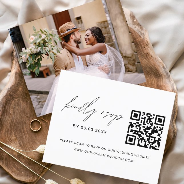 Site de Casamento de Foto RSVP de Código QR de Orç (Criador carregado)