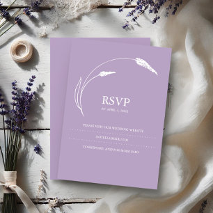 Site de casamento de placa RSVP de Lavanda Moderna