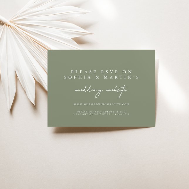 Site de Casamento Online do RSVP Verde da Modern S (Criador carregado)