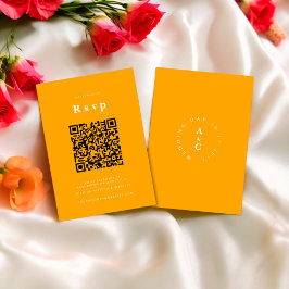 Site de Casamento | RSVP Código QR Cor de laranja