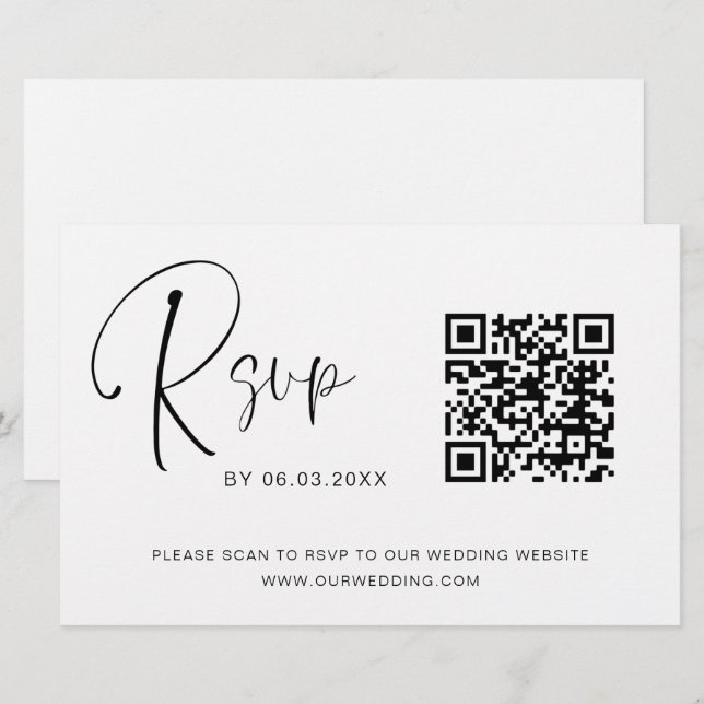 Site de Casamento RSVP de Código QR de Orçamento (Frente/Verso)