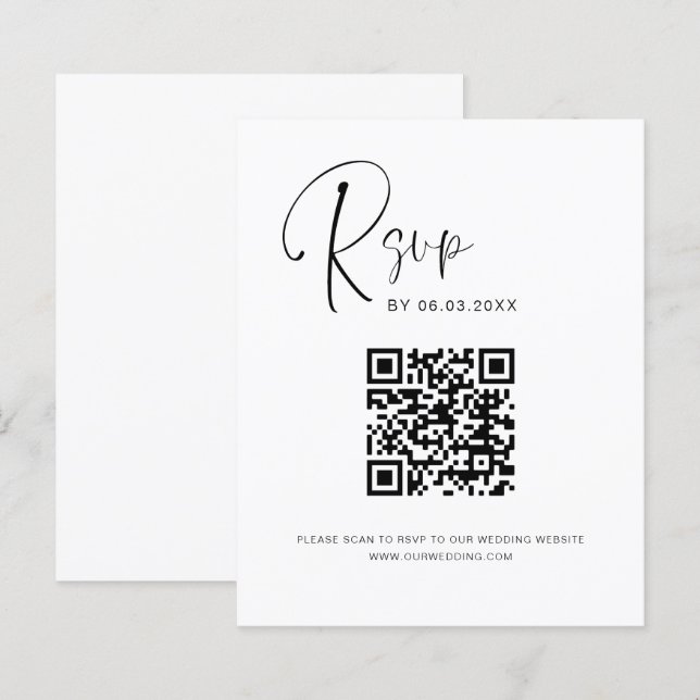 Site de Casamento RSVP de Código QR de Orçamento (Frente/Verso)