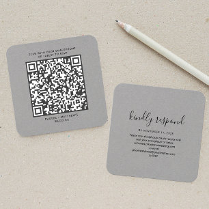 Site de Casamento RSVP de Código QR Elegante