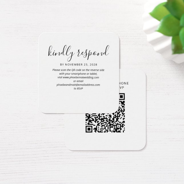 Site de Casamento RSVP de Código QR Elegante Moder (Mesa)