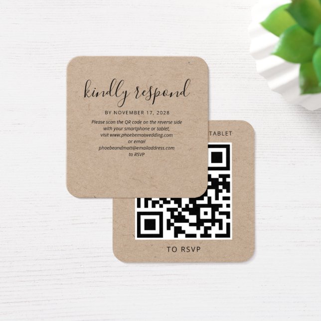 Site de Casamento RSVP de Código QR Elegante Moder (Mesa)