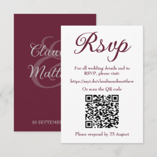 Site de Casamento Vermelho Sangue Escuro RSVP com 