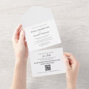 Site de RSVP de Código QR de Casamento Minimalista