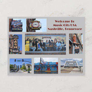 Sites para ver em Nashville, Tennessee — cartão po