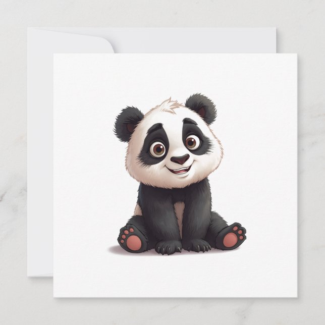 Sitting Panda Bear Cartoon Illustration Artwork (Frente)