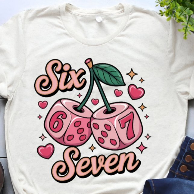 Six Seven Love Dice Valentines Day Women's T-shirt (Criador carregado)