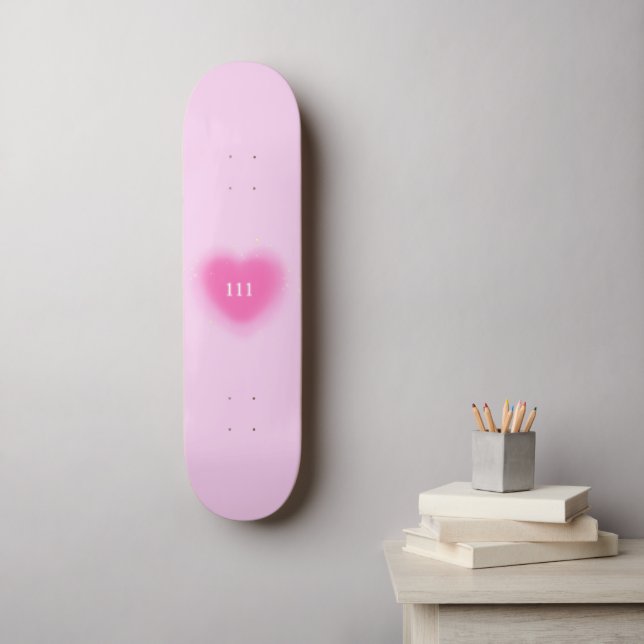 Skate 111 Anjo Estético Bonito Coração Rosa (Arte de parede)