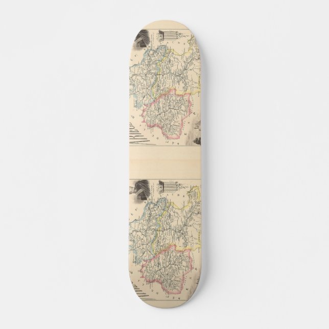Skate 1858 Mapa do Departamento de Ariege, França (Frente)
