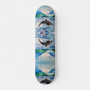 Skate 19.7cm da arte da aguarela da baleia