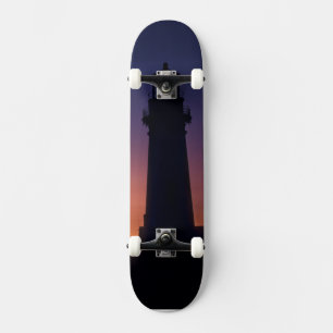 Skate A bola de sol cai no horizonte colorido