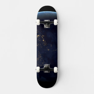 Skate A Cidade da Terra Luz À Noite Na Ásia E Na Austrál