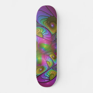 Skate A Colorida Arte Abstrata Fractal Trippy Luminosa