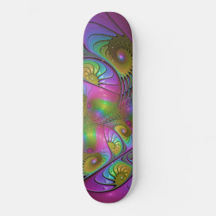 Skate A Colorida Arte Fractal Abstrata Trippy Luminosa