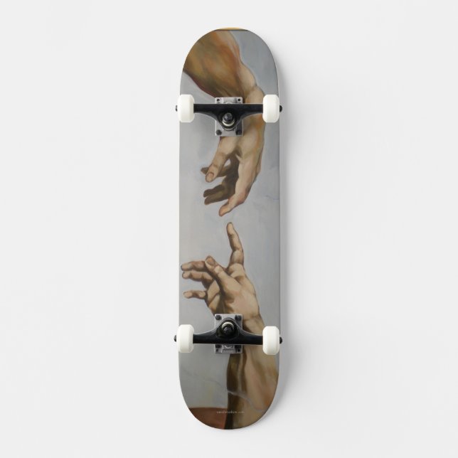Skate " A Criação do Adão" por Leonardo da Vinci (Frente)