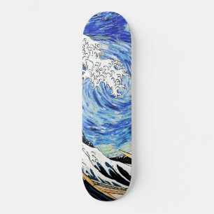 Skate A Grande Onda de Kanagawa em Noite Estrelada