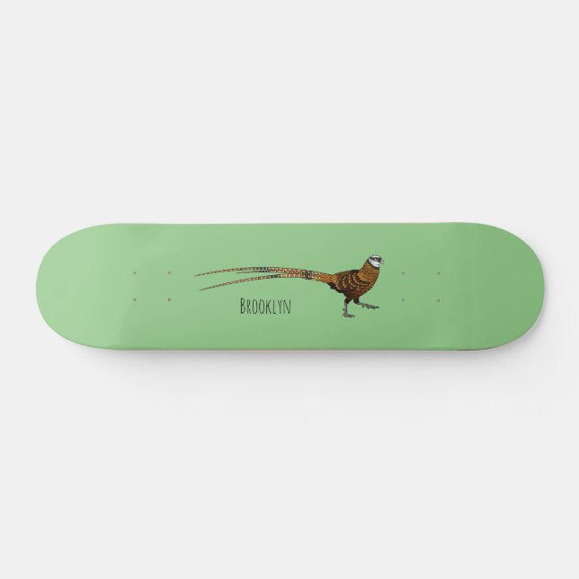 Skate A ilustração do desenho animado de pássaros faisõe (Horz)