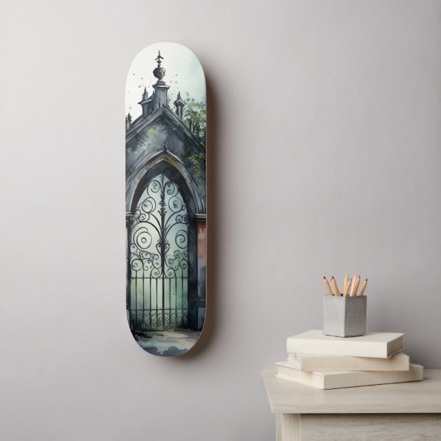 Skate A Série Portão do Cemitério Gótico Design 11 (Arte de parede)