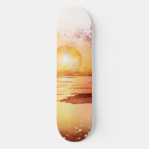 Skate A Série Praia Aquarela Design 3