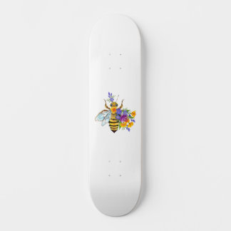 Skate Abeja flor com plantas silvestres