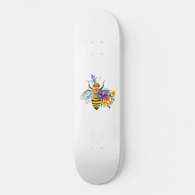 Skate Abeja flor com plantas silvestres (Frente)