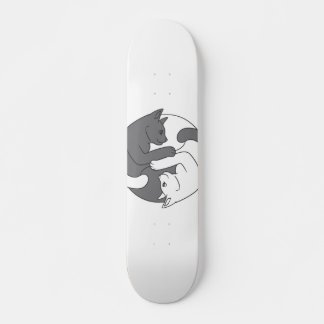 Skate Abraço de gato branco e preto - Escolha a cor de f