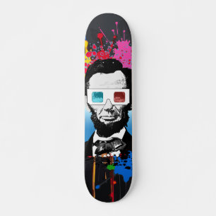 Skate Abraham Lincoln Pop Art Multicolor Street Splatter